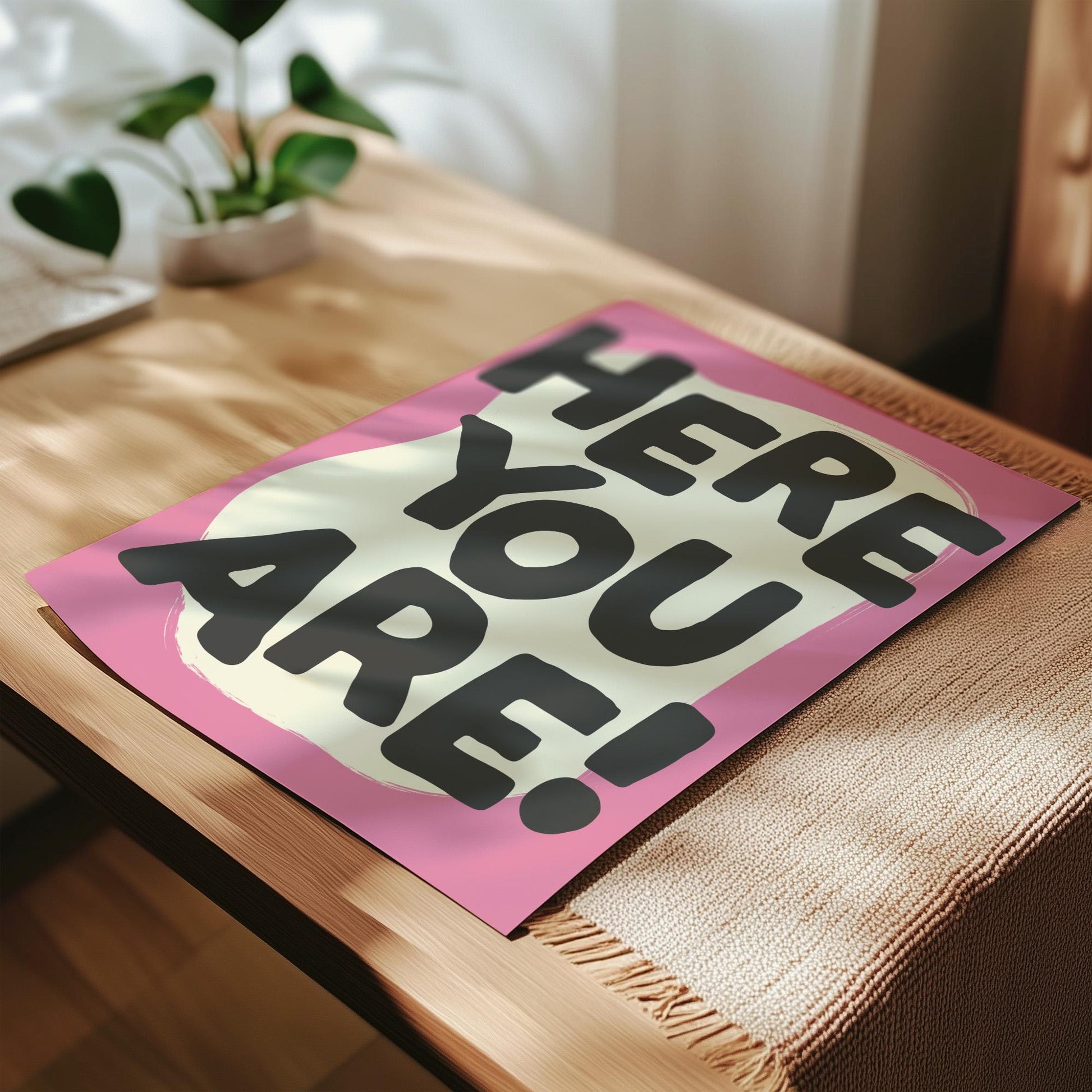 Customizable Here You Are! Art Print Poster ONLY, Hallway Art, Welcome Wall Decor, Entryway Print, Maximalist Doodle Art Print
