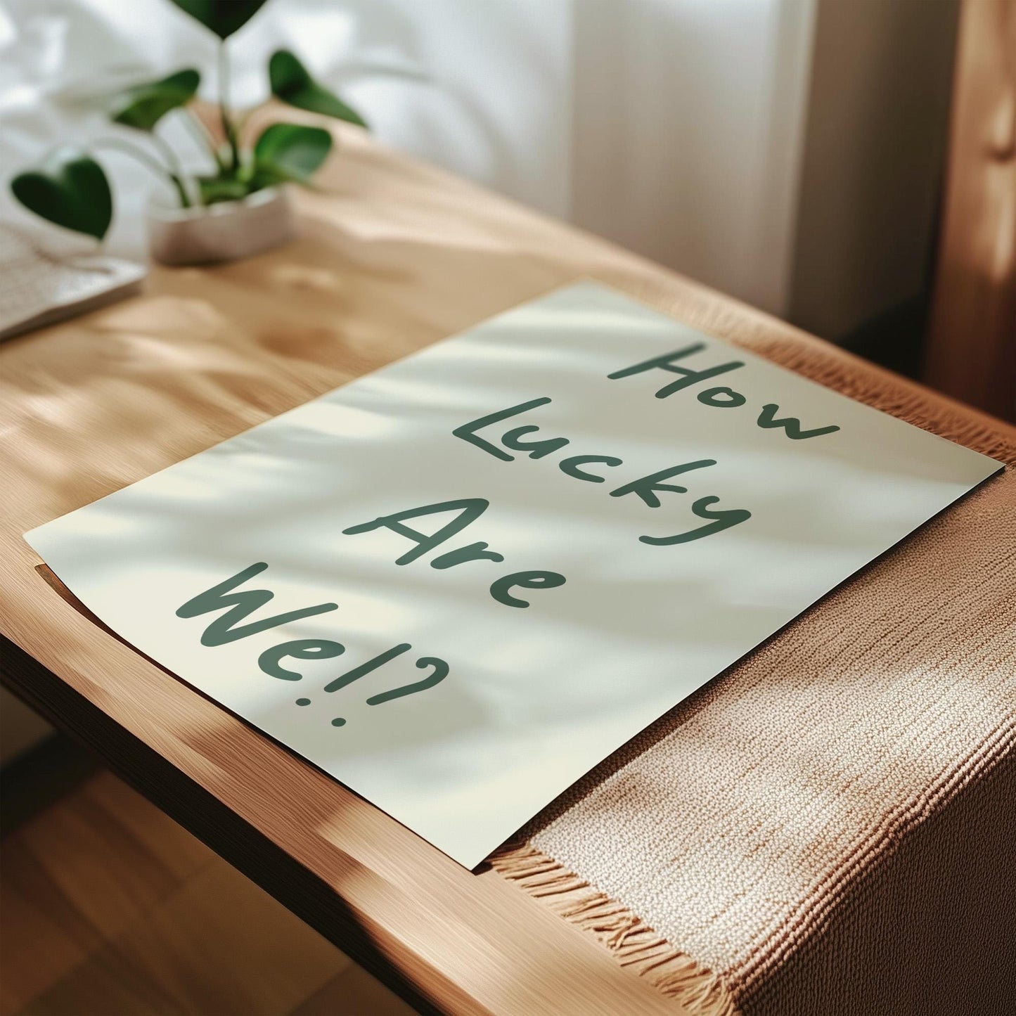 Customizable How Lucky Are We!? Art Print Poster ONLY, Housewarming Gifts, Nursery Wall Decor, Living Room Minimal Wall Art, Custom Colours