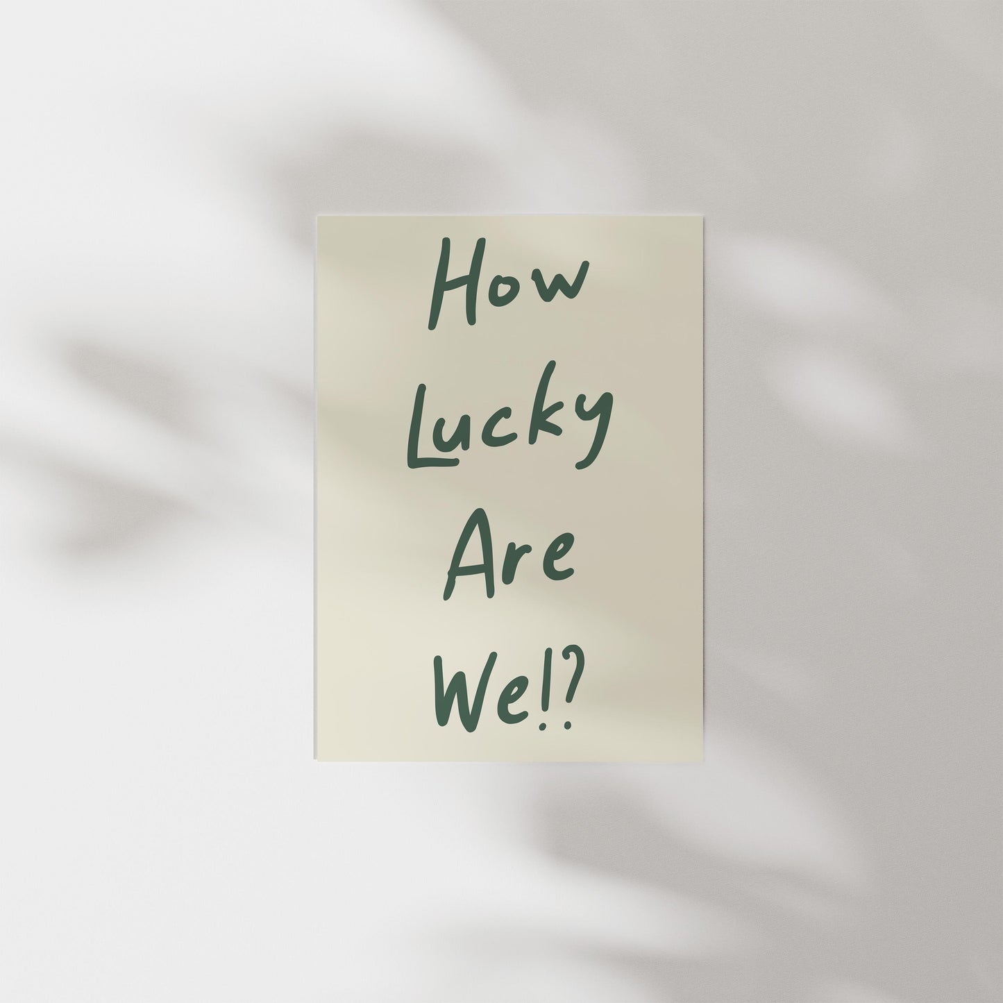 Customizable How Lucky Are We!? Art Print Poster ONLY, Housewarming Gifts, Nursery Wall Decor, Living Room Minimal Wall Art, Custom Colours
