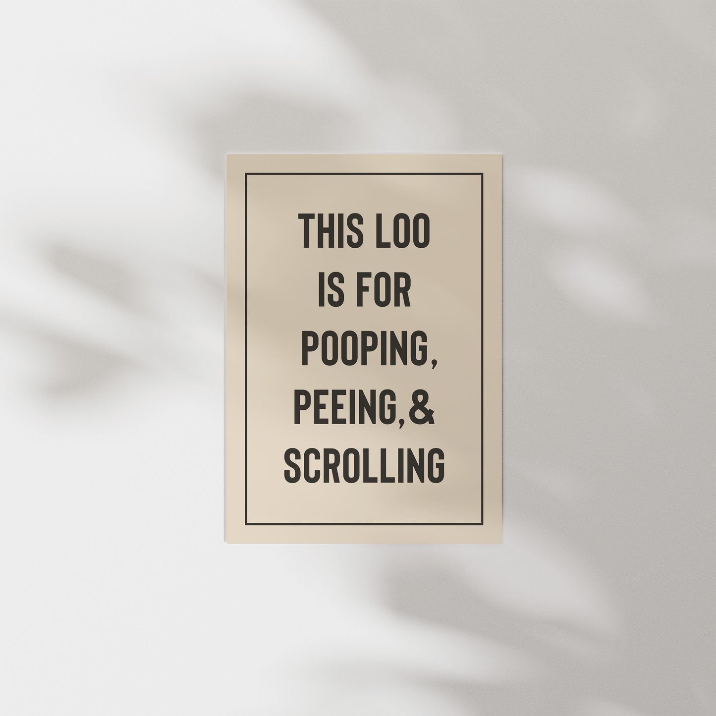 Customizable Loo Rules Art Print Poster ONLY, Funny Bathroom Art, Toilet Wall Decor, Funny Powder Room Print, Custom Colours