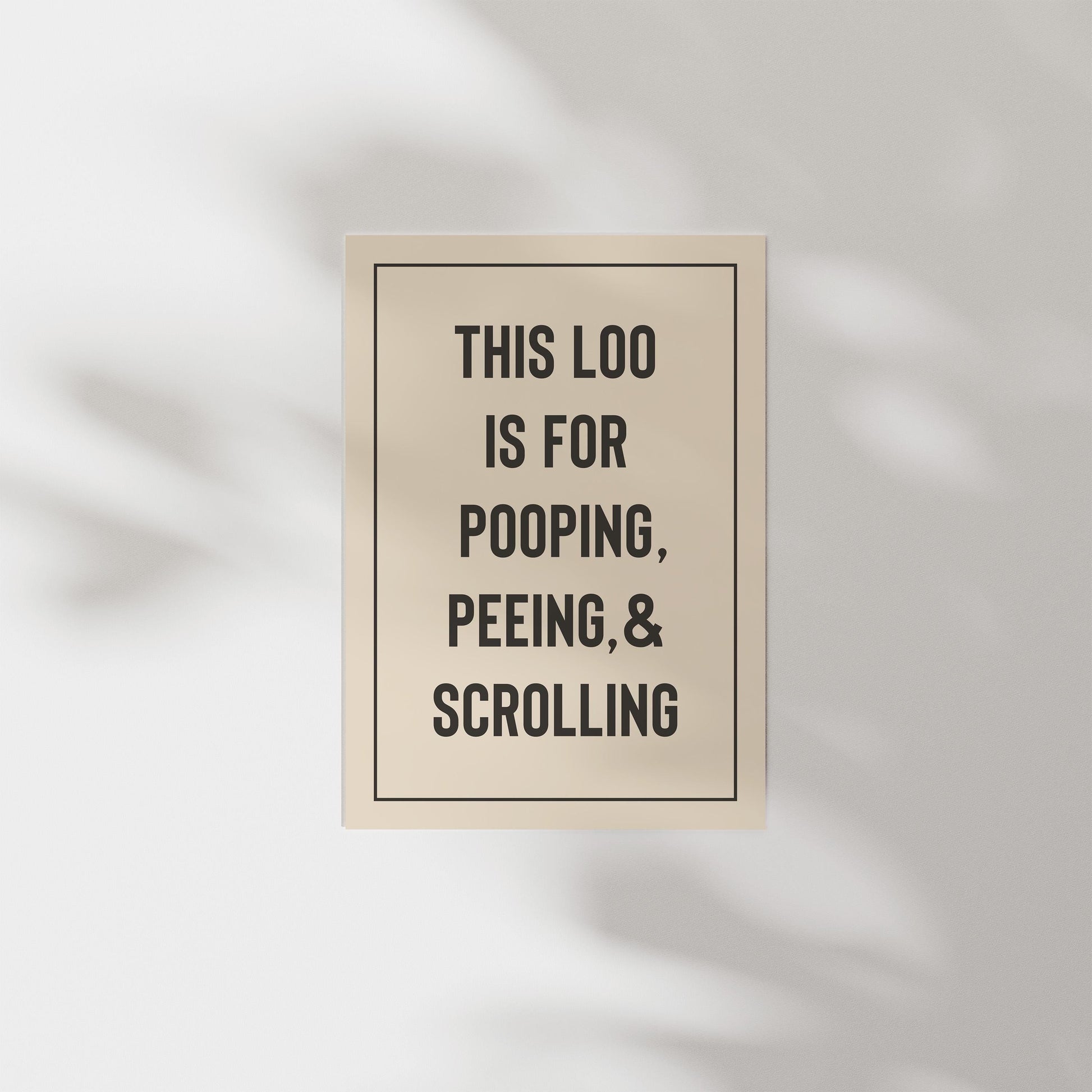 Customizable Loo Rules Art Print Poster ONLY, Funny Bathroom Art, Toilet Wall Decor, Funny Powder Room Print, Custom Colours