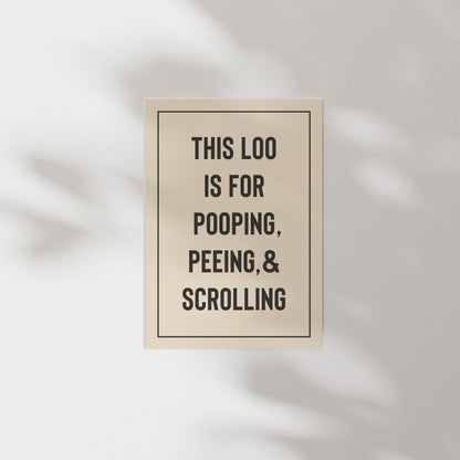 Customizable Loo Rules Art Print Poster ONLY, Funny Bathroom Art, Toilet Wall Decor, Funny Powder Room Print, Custom Colours