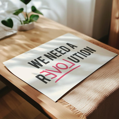 Customizable We Need A reEVOLution Print Poster ONLY, Protest Art, Feminist Wall Decor, Social Justice Poster, Activism Art, Custom Colours