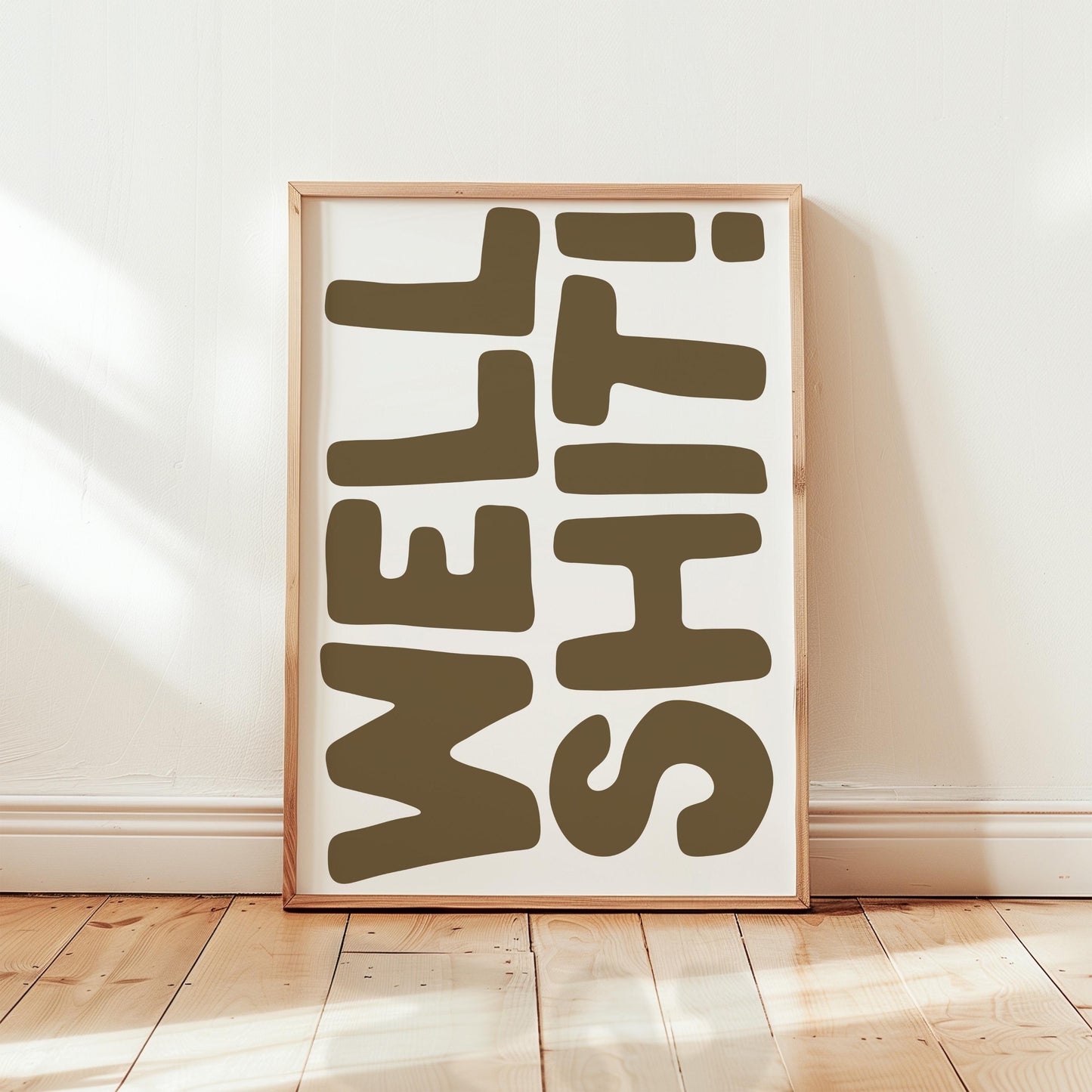 Customizable Well Shit! Art Print Poster ONLY, Funny Bright Bold Print, Maximalist Office Wall art, Funny typography Print, Custom Colours