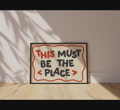 Customizable This Must Be The Place Art Print Poster ONLY, Hallway Art, Welcome Wall Decor, Entryway Print, Maximalist Doodle Art Print