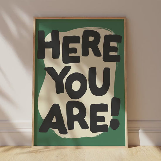 Customizable Here You Are! Art Print Poster ONLY, Hallway Art, Welcome Wall Decor, Entryway Print, Maximalist Doodle Art Print