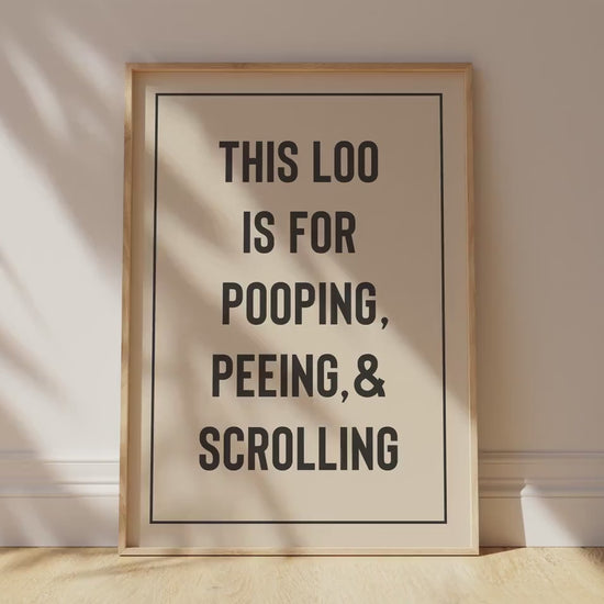 Customizable Loo Rules Art Print Poster ONLY, Funny Bathroom Art, Toilet Wall Decor, Funny Powder Room Print, Custom Colours