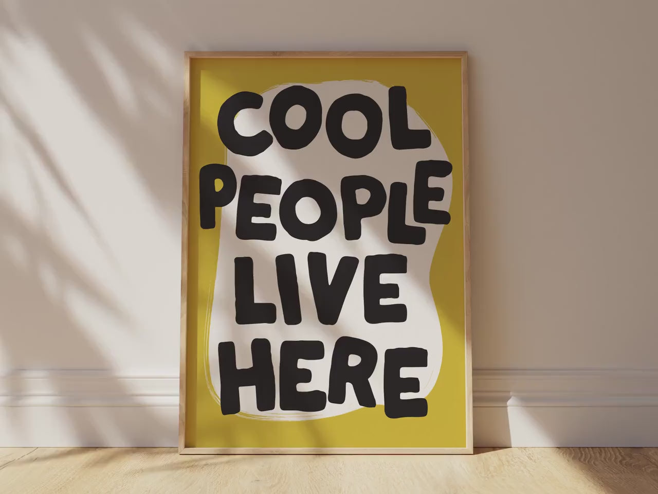 Customizable Cool People Live Here Art Print Poster ONLY, Hallway Art, Welcome Wall Decor, Entryway Print, Maximalist Doodle Art Print