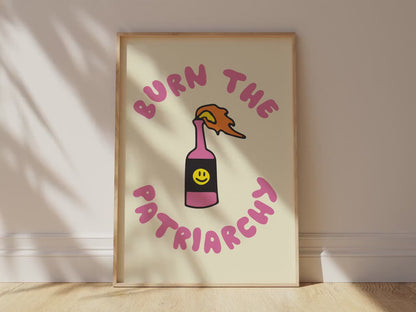 Customizable Burn The Patriarchy Print Poster ONLY, Protest Art, Feminism Wall Decor, Social Justice Poster, Activism Art, Gender Equality