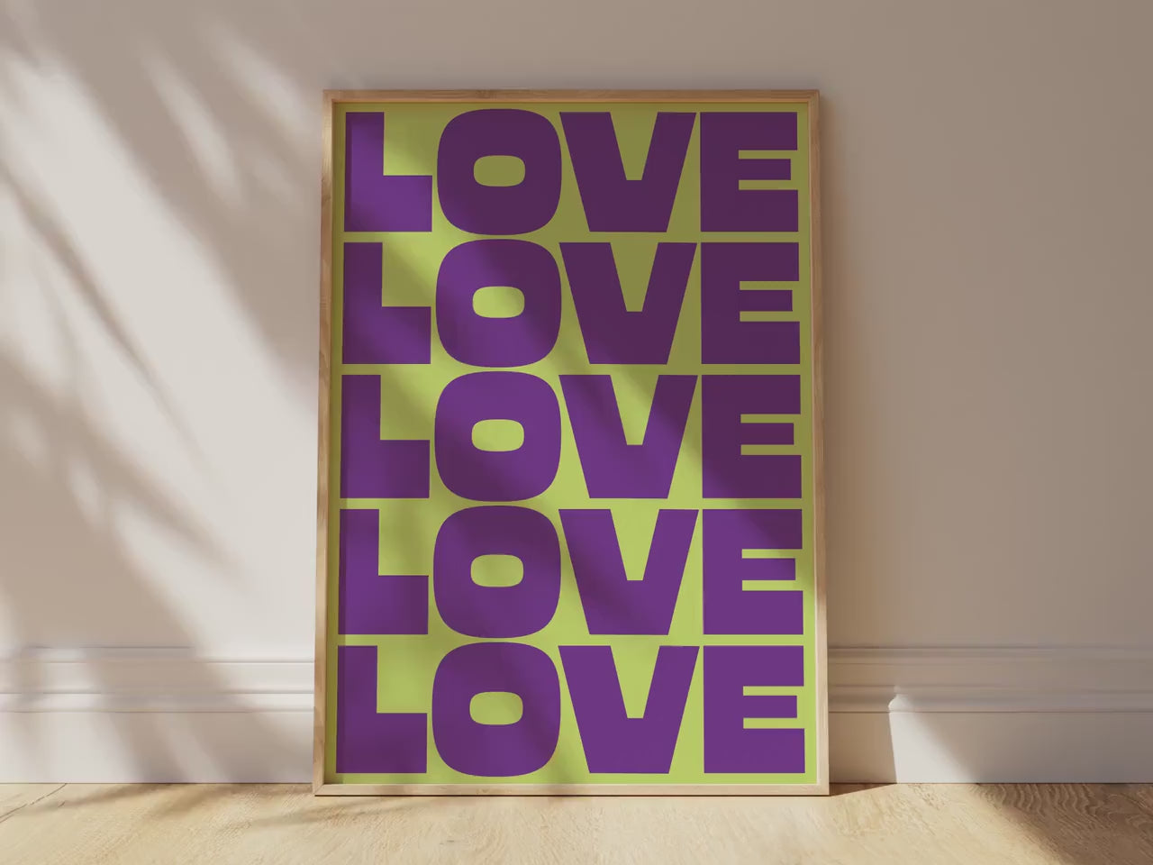 Customizable Love X5 Art Print Poster ONLY, Bold Retro Mid-Centry Art Prints, Bold Love Wall Decor, Maximalist Art Prints, Custom Colours