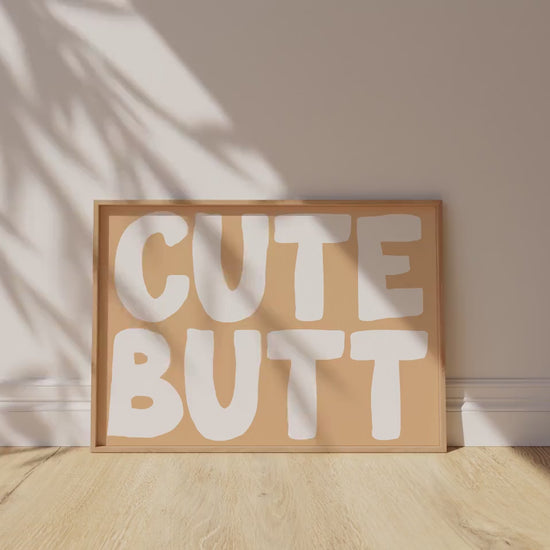 Customizable Cute Butt, Art Print Poster ONLY, Bedroom Art, Toilet Wall Decor, Funny Bathroom Print, Maximalist Home Decor, Custom Colours