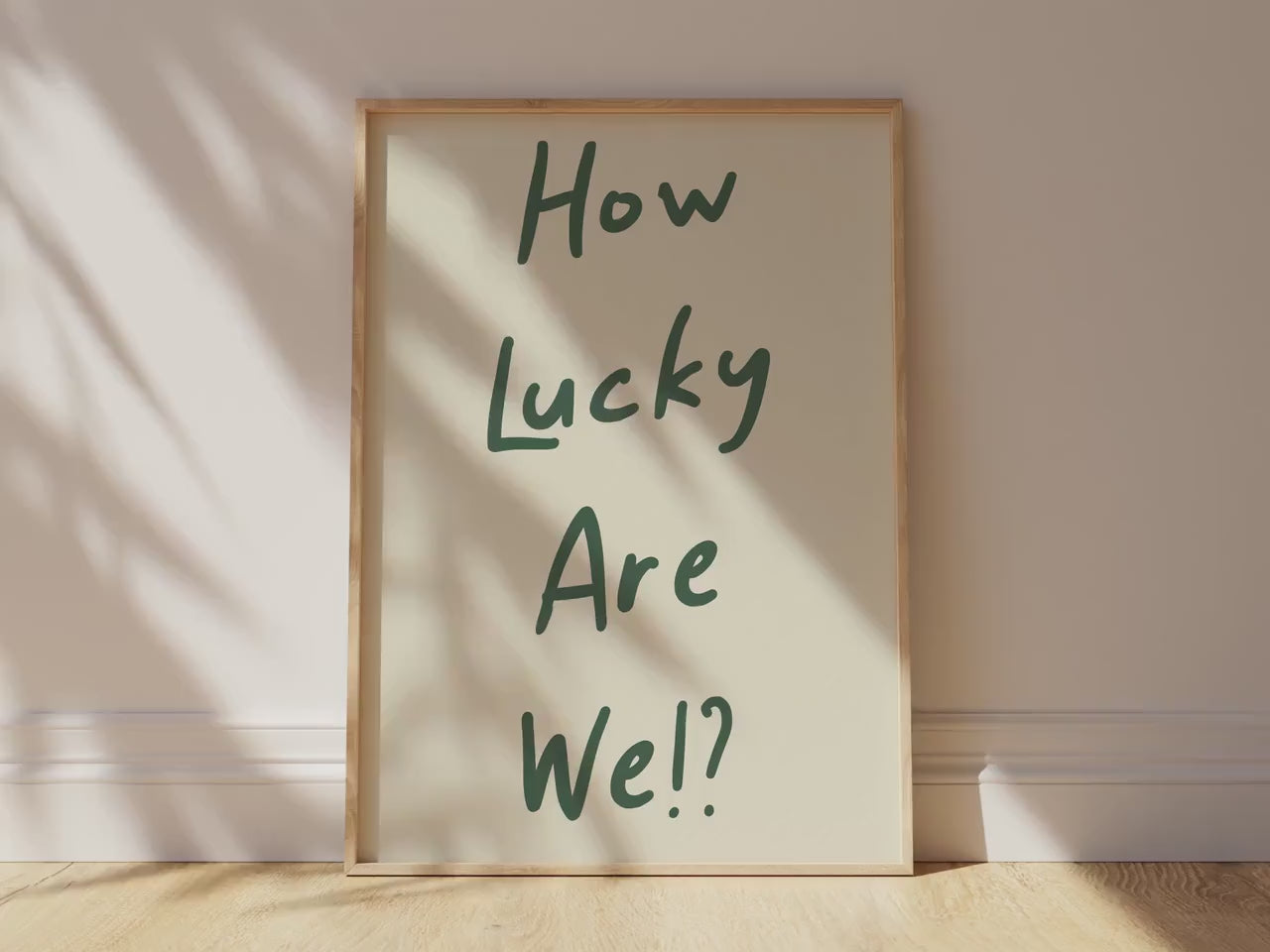 Customizable How Lucky Are We!? Art Print Poster ONLY, Housewarming Gifts, Nursery Wall Decor, Living Room Minimal Wall Art, Custom Colours