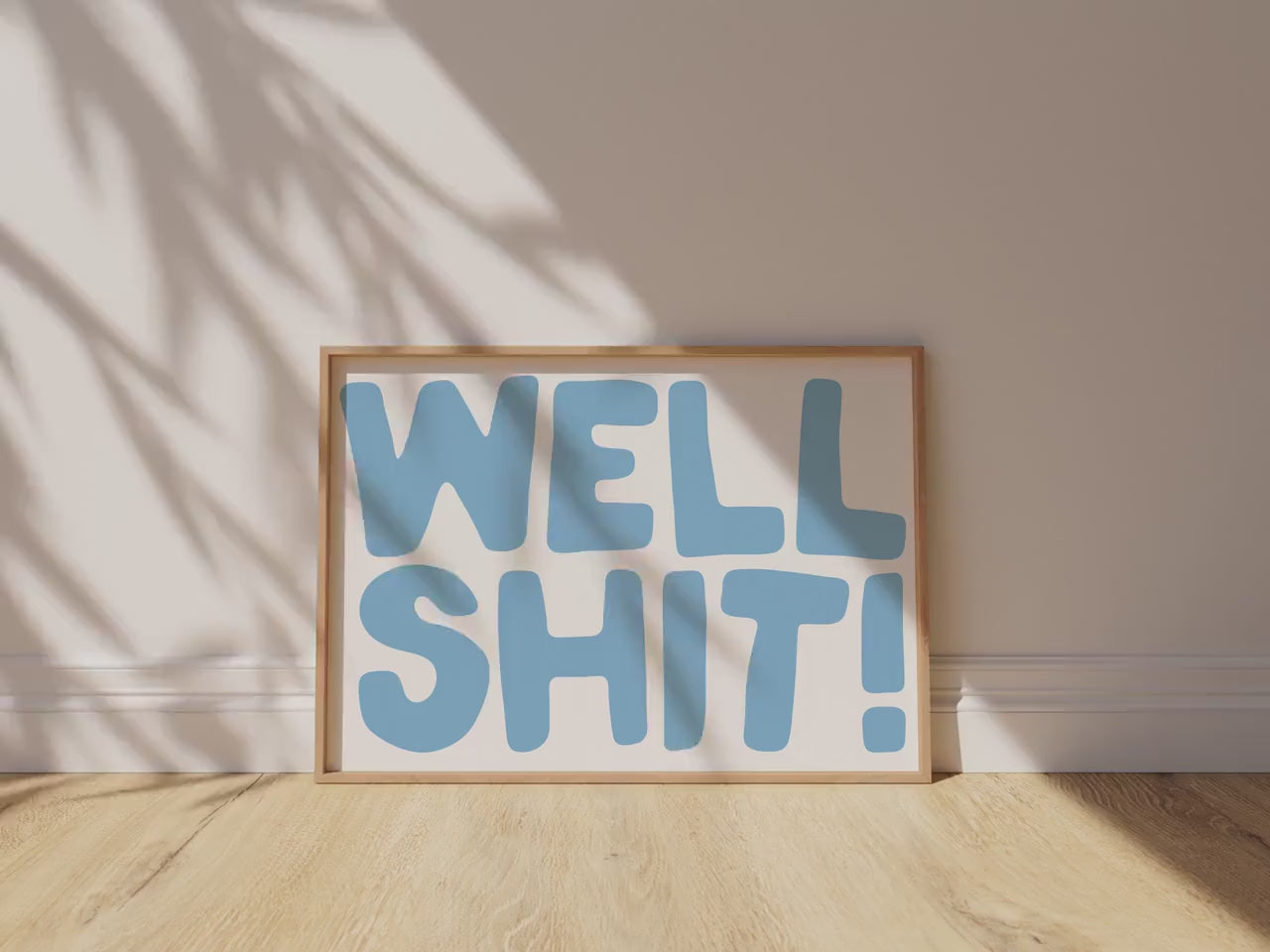 Customizable Well Shit! Art Print Poster ONLY, Funny Bright Bold Print, Maximalist Office Wall art, Funny typography Print, Custom Colours