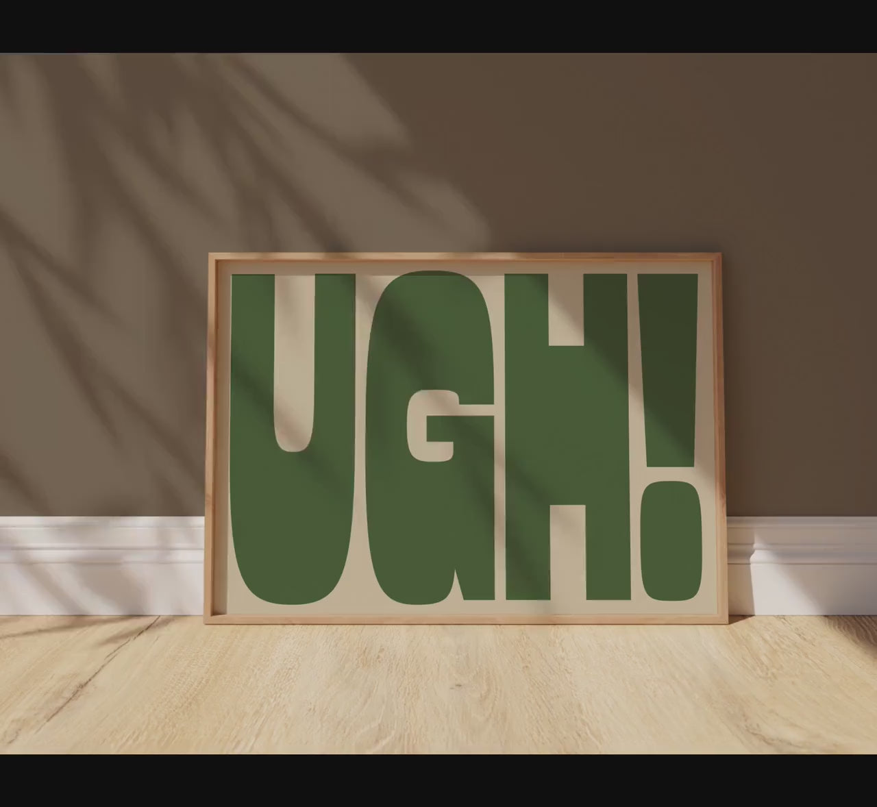 Customizable Ugh! Art Print Poster ONLY, Funny Bright Bold Print, Maximalist Office Wall art, Funny Tired Art Print, Custom Colours