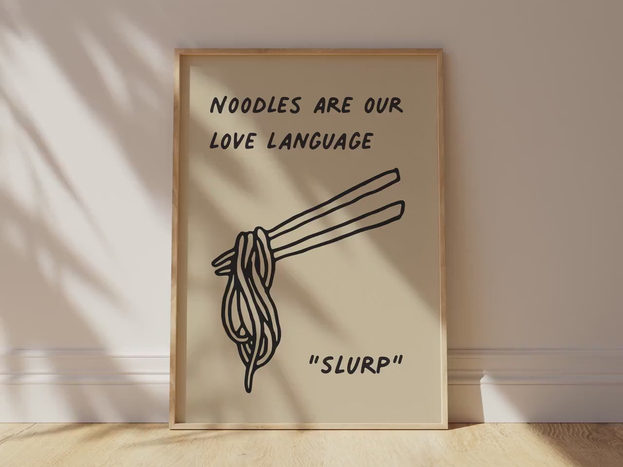 Customizable Noodles are our love language, Art Print Poster ONLY, funny kitchen Art, Bold Kitchen Wall Decor, Funny Ramen Poster, Foody Art